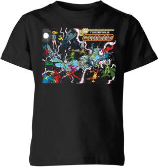 Justice League Crisis On Infinite Earths Cover Kids' T-Shirt - Black - 110/116 (5-6 jaar) Zwart - S
