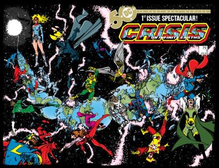 Justice League Crisis On Infinite Earths Cover Men's T-Shirt - Black - S Zwart