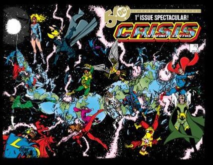 Justice League Crisis On Infinite Earths Cover Women's T-Shirt - Black - 3XL - Zwart