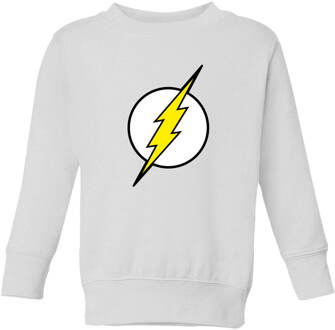 Justice League Flash Logo Kids' Sweatshirt - White - 122/128 (7-8 jaar) - Wit - M