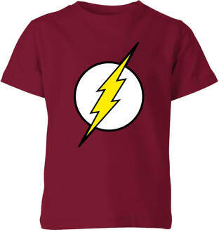 Justice League Flash Logo Kids' T-Shirt - Burgundy - 122/128 (7-8 jaar) Rood - M