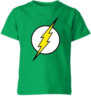 Justice League Flash Logo Kids' T-Shirt - Green - 122/128 (7-8 jaar) - Groen - M