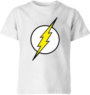 Justice League Flash Logo Kids' T-Shirt - White - 98/104 (3-4 jaar) Wit - XS