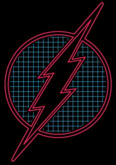 Justice League Flash Retro Grid Logo Men's T-Shirt - Black - XXL Zwart