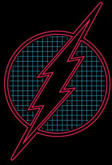 Justice League Flash Retro Grid Logo Women's T-Shirt - Black - L - Zwart