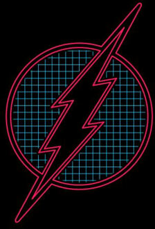 Justice League Flash Retro Grid Logo Women's T-Shirt - Black - L Zwart