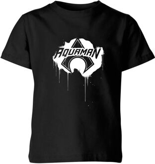 Justice League Graffiti Aquaman Kids' T-Shirt - Black - 146/152 (11-12 jaar) Zwart - XL