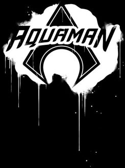 Justice League Graffiti Aquaman Men's T-Shirt - Black - 4XL Zwart