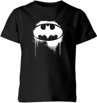 Justice League Graffiti Batman Kids' T-Shirt - Black - 122/128 (7-8 jaar) Zwart - M
