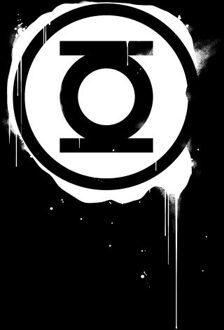 Justice League Graffiti Green Lantern Men's T-Shirt - Black - XL Zwart