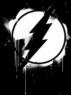 Justice League Graffiti The Flash Men's T-Shirt - Black - L Zwart