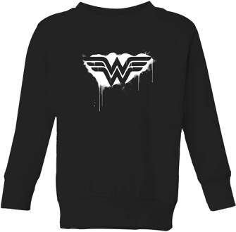 Justice League Graffiti Wonder Woman Kids' Sweatshirt - Black - 122/128 (7-8 jaar) Zwart - M