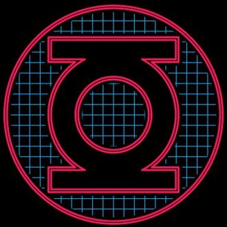 Justice League Green Lantern Retro Grid Logo Men's T-Shirt - Black - XL Zwart