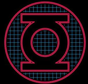 Justice League Green Lantern Retro Grid Logo Women's T-Shirt - Black - XXL Zwart