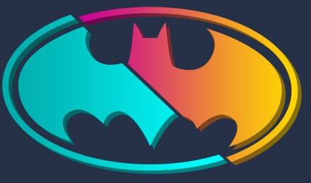 Justice League Neon Batman Men's T-Shirt - Navy - S