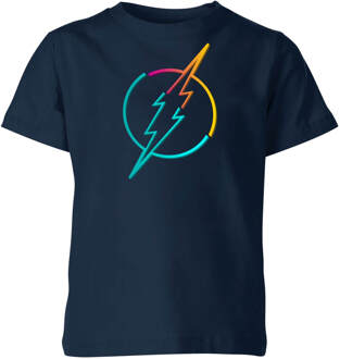 Justice League Neon Flash Kids' T-Shirt - Navy - 122/128 (7-8 jaar) - M