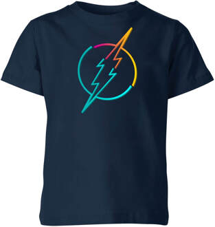 Justice League Neon Flash Kids' T-Shirt - Navy - 134/140 (9-10 jaar) - Navy blauw