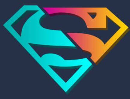 Justice League Neon Superman Women's T-Shirt - Navy - S Blauw