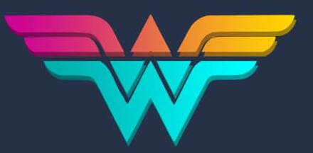 Justice League Neon Wonder Woman Women's T-Shirt - Navy - S Blauw