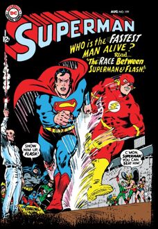 Justice League Who Is The Fastest Man Alive Cover Men's T-Shirt - Black - 5XL Zwart