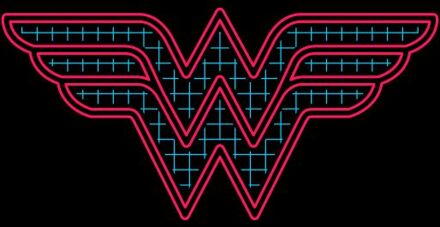 Justice League Wonder Woman Retro Grid Logo Men's T-Shirt - Black - M Zwart