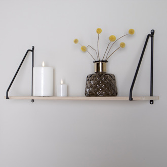 Justin houten wandplank naturel - 65 x 17 cm Bruin