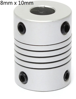 JUSTINLAU 8mm x 10mm Aluminum Flexible Shaft Coupling OD19mm x L25mm CNC Stepper Motor Coupler Connector
