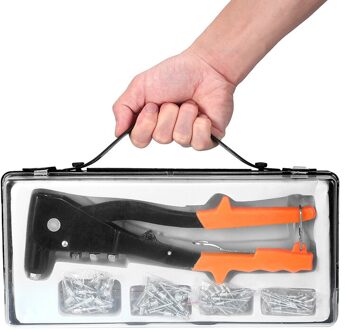 Justool Pop Klinkhamer Gun Klinknagels Kit 200Pcs Blind Klinknagels Hand Tool Set Gutter Reparatie Heavy Duty Manual Pull Cap professionele Tools