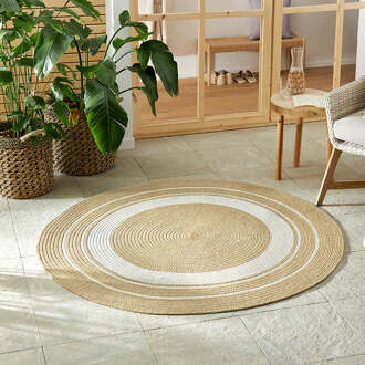 Jute Buitenkleed Braids Rond - Beige Xcm - Polypropyleen - Dekbed-Discounter.nl - ø 200 cm