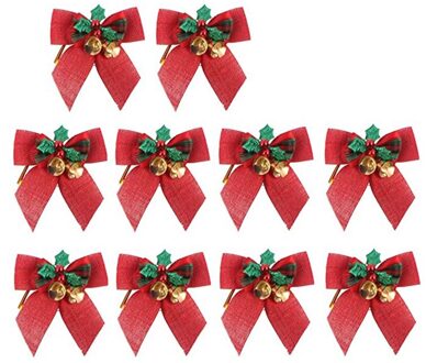 Jute Jute Kerstboom Ornamenten Kerst Lint Strikken Voor Kerstboom Presenteert Decoraties Charms Ornamenten