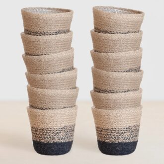 Jute plantenpotten voordeelbundel (12 stuks) - Lissabon - P12