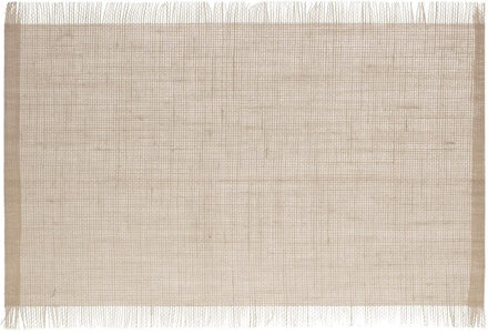 Jute tafel placemat - beige - 45 x 30 cm - Onderleggers - met rafels