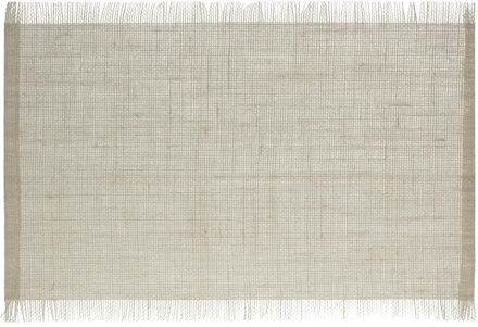 Jute tafel placemat - naturel - 45 x 30 cm - Onderleggers - met rafels