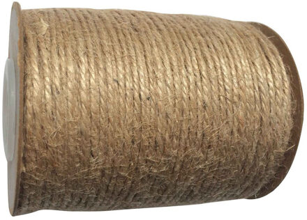 Jute touw - garen/draad - naturel - op spoel - 100 meter - hobby en decoratie