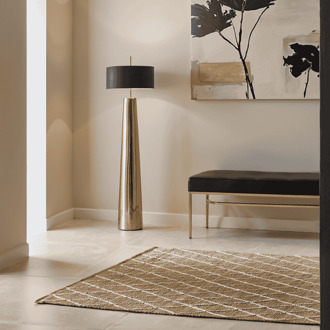 Jute Vloerkleed Kunu 150x80cm - Jute Katoen - Dekbed-Discounter.nl Bruin,Beige - 80 x 150 cm