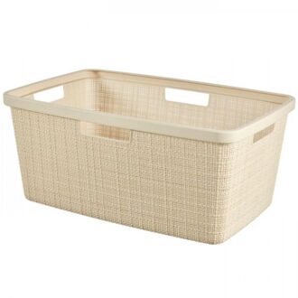 Jute Wasmand 46 L - Wit