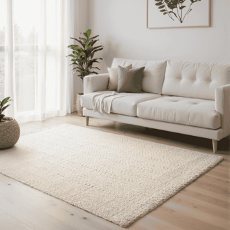 Jute Wol Vloerkleed - Naturel 200x80cm - Jute Wol - Dekbed-Discounter.nl Creme - 80 x 200 cm