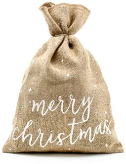 Jute Zak Merry Christmas (30x42cm) Multikleur - Print