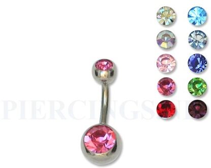 Juwelen navelpiercing S 8 mm roze