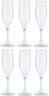 Juypal Hogar Juypal Champagneglas - 12x - transparant - kunststof - 150 ml - herbruikbaar - Champagneglazen