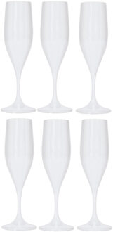 Juypal Hogar Juypal Champagneglas - 12x - wit - kunststof - 150 ml - herbruikbaar - Champagneglazen