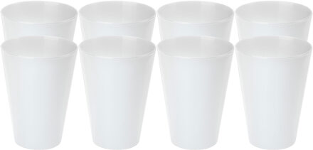 Juypal Hogar Juypal drinkbekers - 12x stuks - wit - onbreekbaar kunststof - 430 ml - herbruikbaar - BPA-vrij
