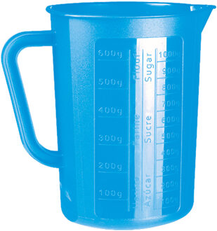 Juypal Hogar Juypal keuken maatbeker/mengbeker - kunststof - blauw - 1400 ml - Maatbekers