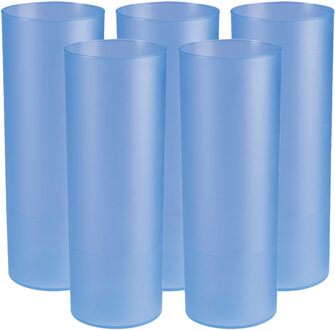 Juypal Hogar Juypal longdrink glas - 12x - blauw - kunststof - 330 ml - herbruikbaar - Drinkglazen