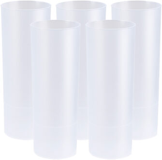 Juypal Hogar Juypal longdrink glas - 12x - wit - kunststof - 330 ml - herbruikbaar - Drinkglazen