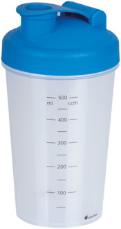 Juypal Hogar Juypal Shakebeker/shaker/bidon - 600 ml - blauw - kunststof - Shakebekers