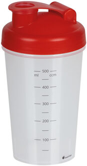 Juypal Hogar Juypal Shakebeker/shaker/bidon - 600 ml - rood - kunststof - Shakebekers