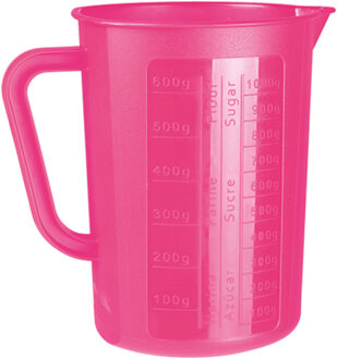 Juypal Hogar Keuken maatbeker/mengbeker - kunststof - fuchsia roze - 1400 ml