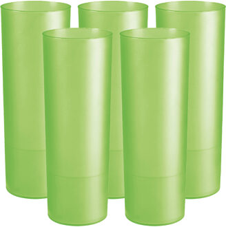 Juypal Hogar Longdrink glas - 12x - groen - kunststof - 330 ml - herbruikbaar