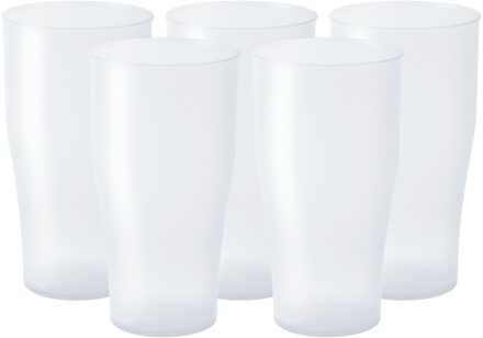 Juypal Hogar Longdrink glas - 8x - wit - kunststof - 450 ml - herbruikbaar